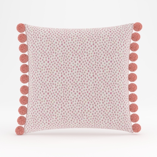Pink Leopard performance velvet with peony pom pillow cover set
